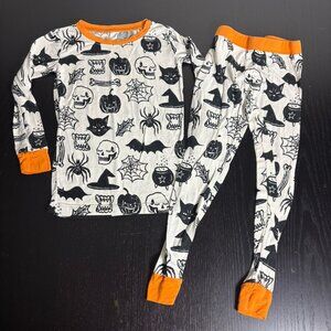 LITTLE SLEEPIES Toddler 2T Halloween Print 2pc Bamboo Pajama Set Gender Neutral